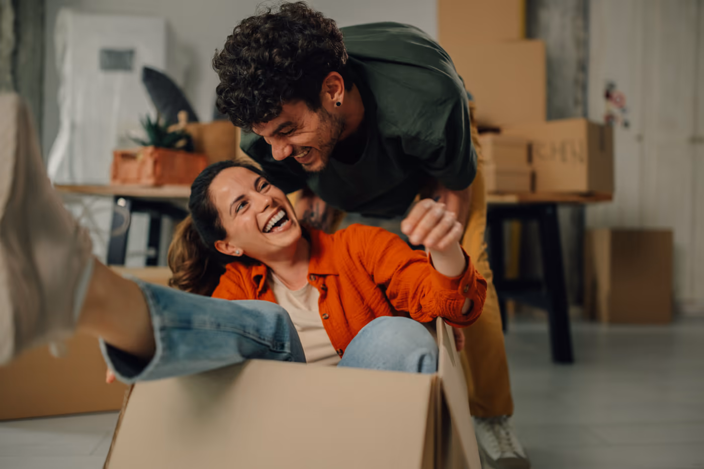 Family celebrating a new home purchase